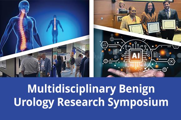 Multidisciplinary Benign Urology Research Symposium; i mages of faculty, poster gallery and AI